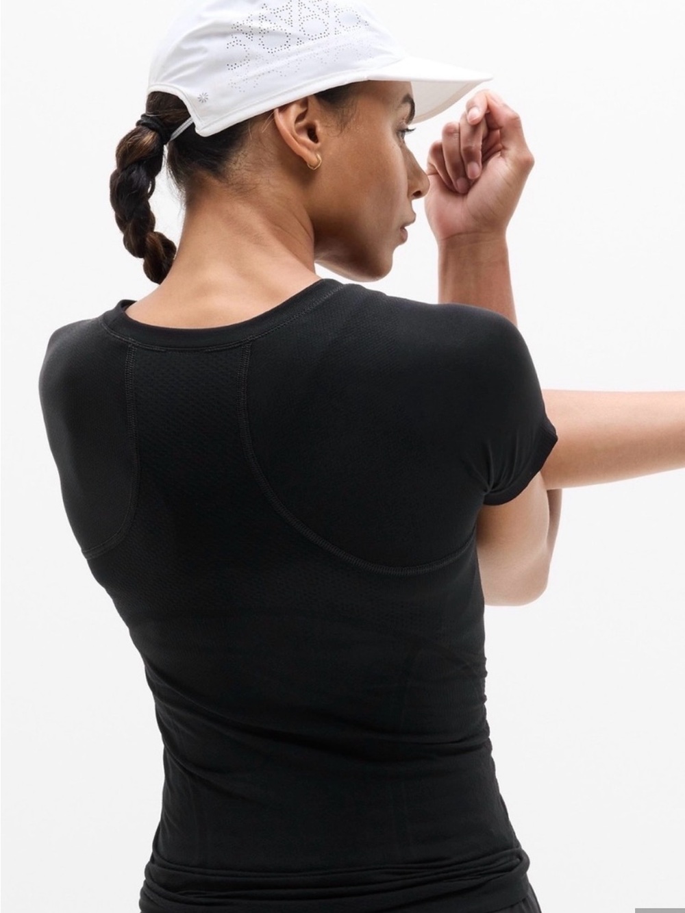 * Athleta Momentum Black Women's Short-Sleeve Tee SZ Medium * - Picture 7 of 9